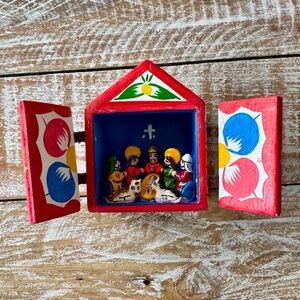 ✝️Mini Peruvian Retablo Nativity Scene Diorama Christmas Decor Folkart✝️